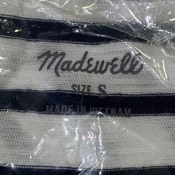 MADEWELL - Theresa Striped V-Neck T-Shirt - Bright Ivory & Dark Blue Str… - Picture 5 of 9